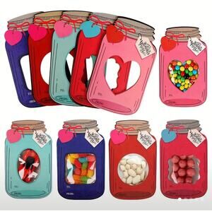 Mason Jar Bag Kids School Valentines Day School Cards NEW SEALED